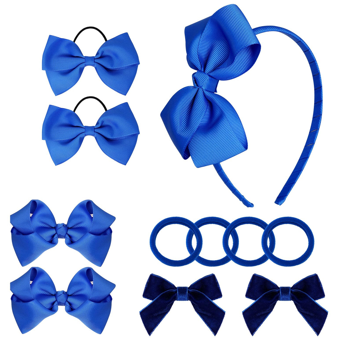 Baotongle Royal Blue large bow headband for polished school-day looks and secure wear