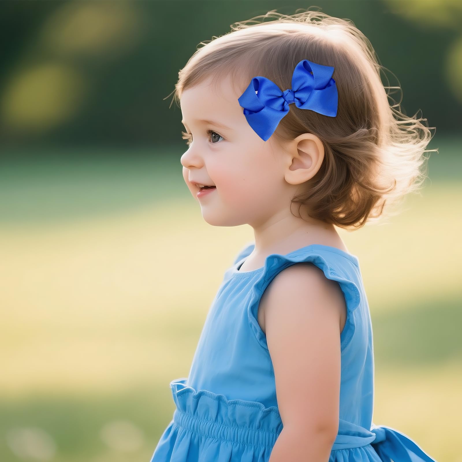 Baotongle Royal Blue suede bow clips offer soft texture and polished look for everyday wear