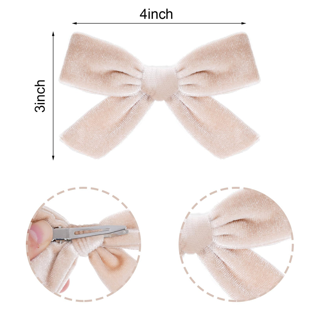 Baotongle velvet bow back clip with metal pin for secure hold.