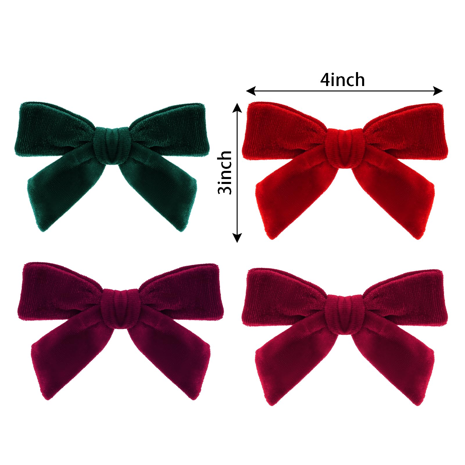 Baotongle velvet bow deep red closeup reveals elegant sheen and smooth velvet.