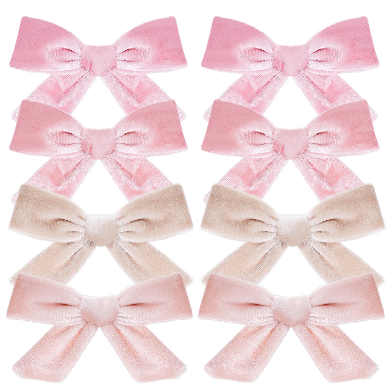 Baotongle velvet bow pink set1 with non-slip clip keeps hair in place during play.