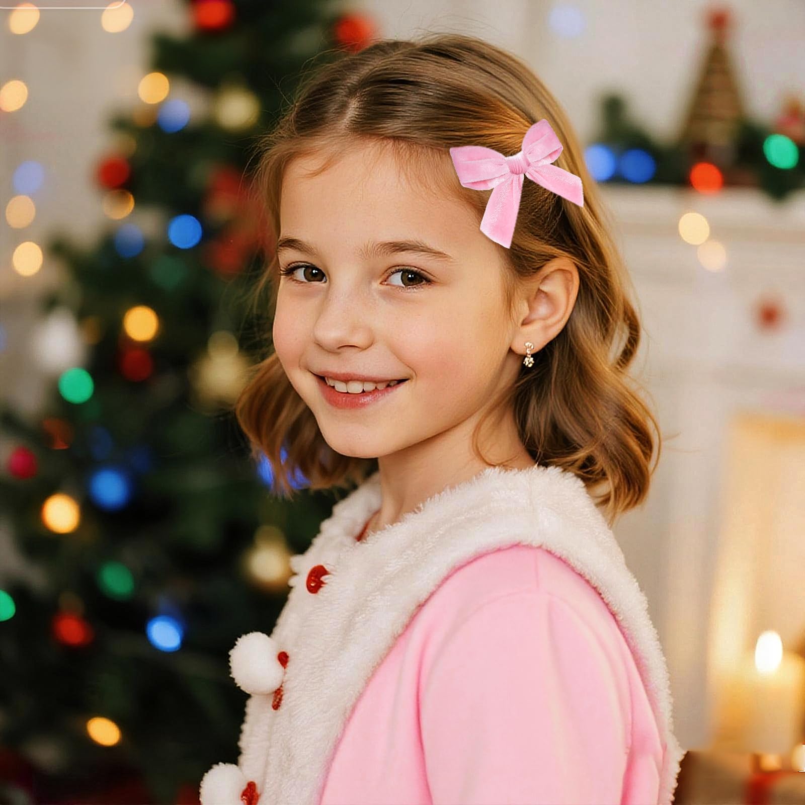 Baotongle velvet bow set contains four versatile pieces for girls
