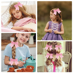Baotongle 8pcs velvet bow set displayed, versatile styles for ponytails and bangs.