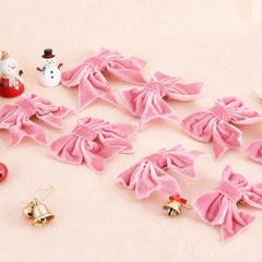 Baotongle velvet bows close-up pink clip shows gentle all-day comfort.