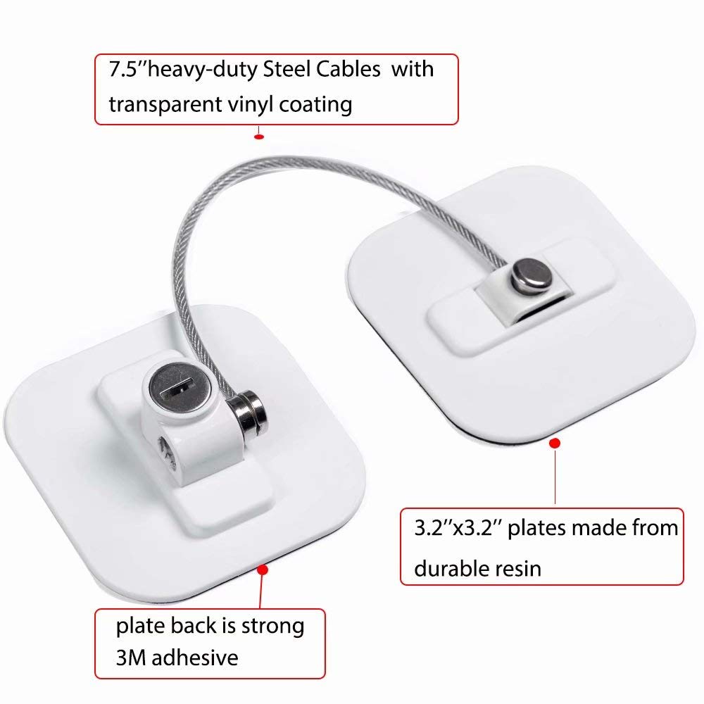 BAOWEIJD fridge lock installation example on cabinet door highlights versatile use for home spaces.