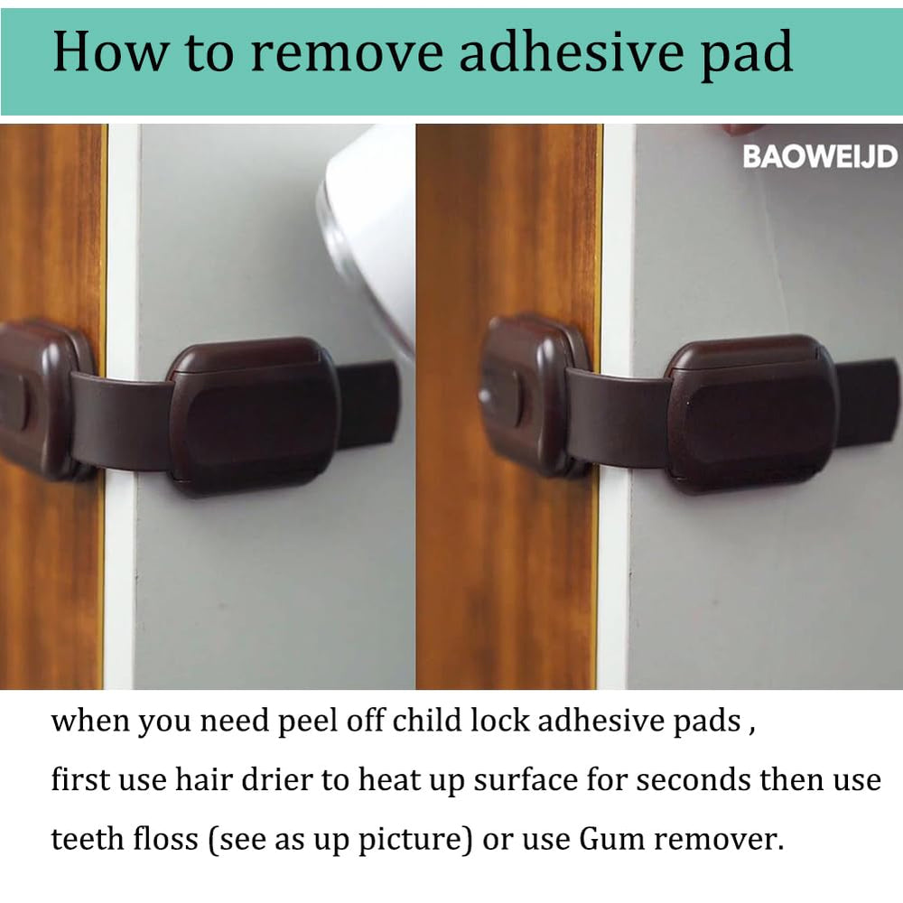 BAOWEIJD baby-proof locks secure kitchen cabinets and fridge areas for safer daily routines.