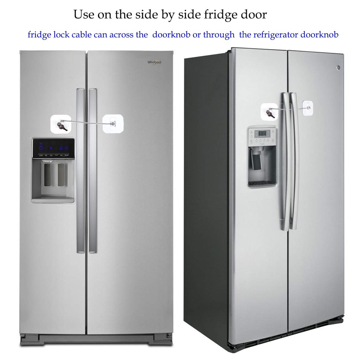 BAOWEIJD lock on side-by-side fridge doors blocks access for safety