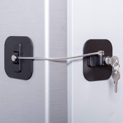 BAOWEIJD refrigerator lock front view highlighting a sleek black design for security