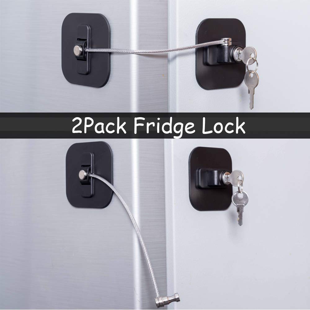 BAOWEIJD fridge lock adhesive pads provide strong, reusable mounting on fridge doors.