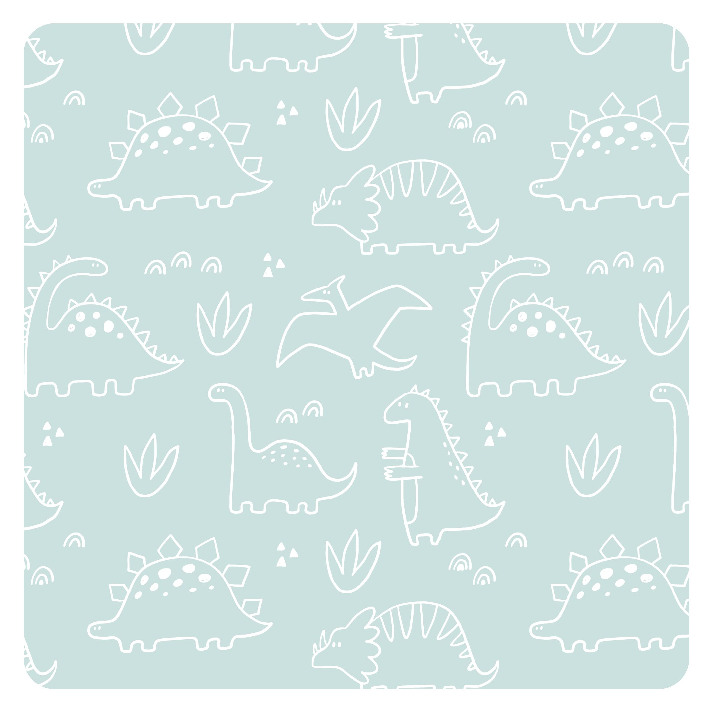 BapronBaby Dino Friends Sage splash mat easy to clean and quick to air dry