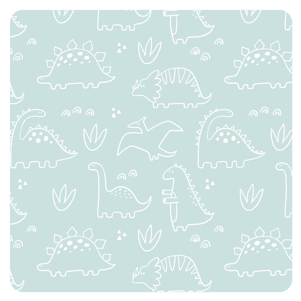 BapronBaby Dino Friends Sage splash mat easy to clean and quick to air dry
