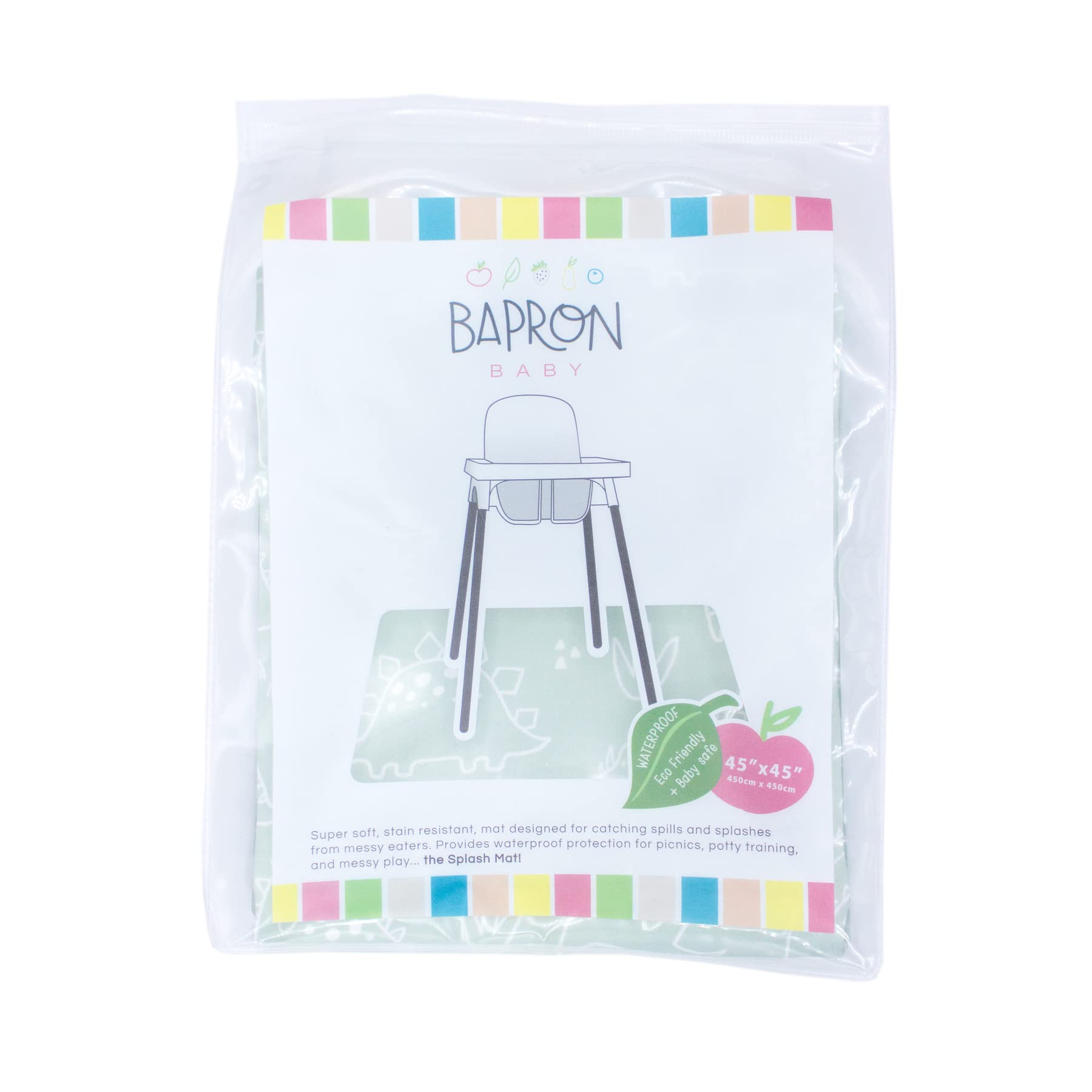 BapronBaby splash mat folded for travel offers portable dining protection
