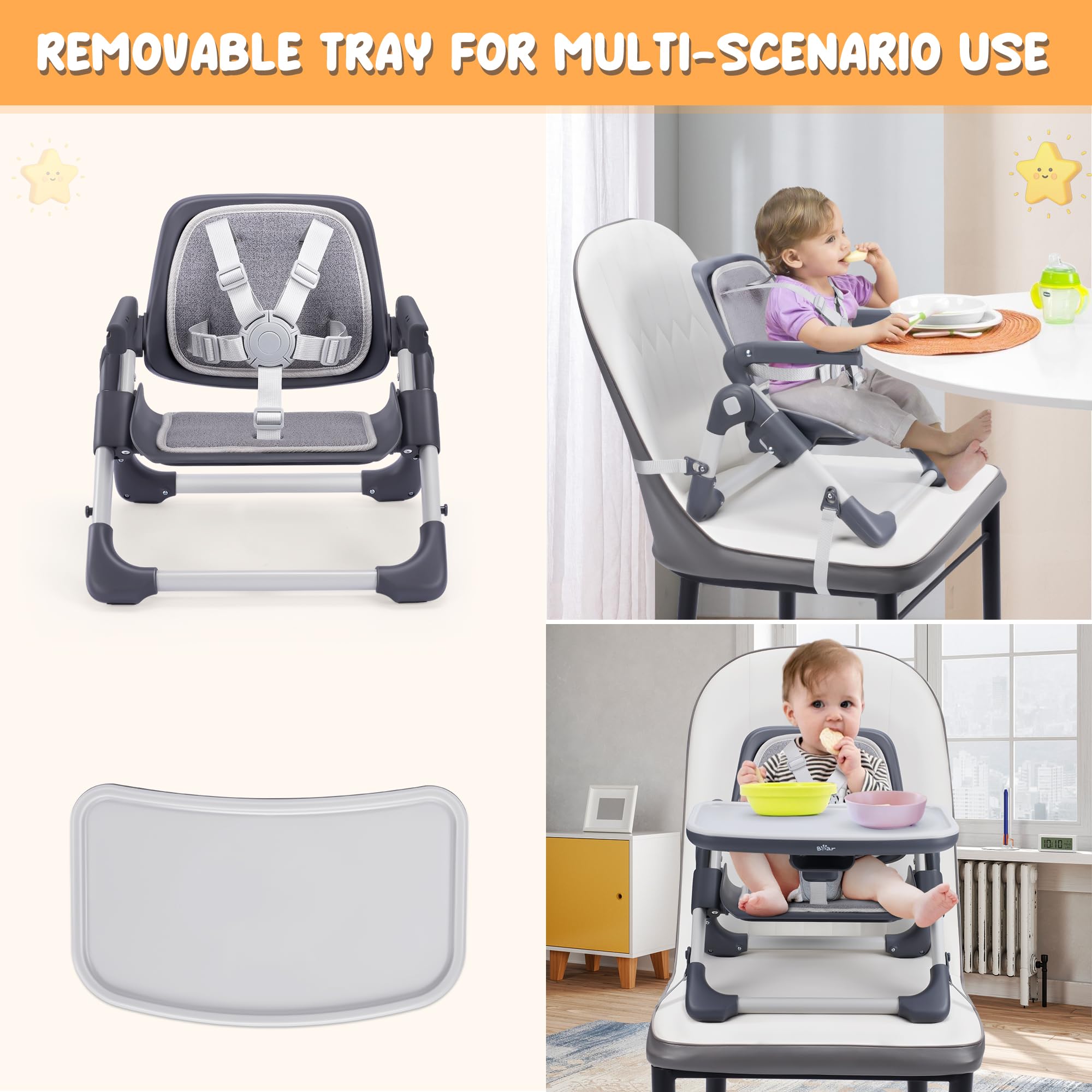 Bar Bear Booster Seat features a five-point harness for extra security.
