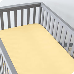Bare Home 3-Pack Crib Sheet Elastic Fit demonstrates secure bottom sheet for busy nights.
