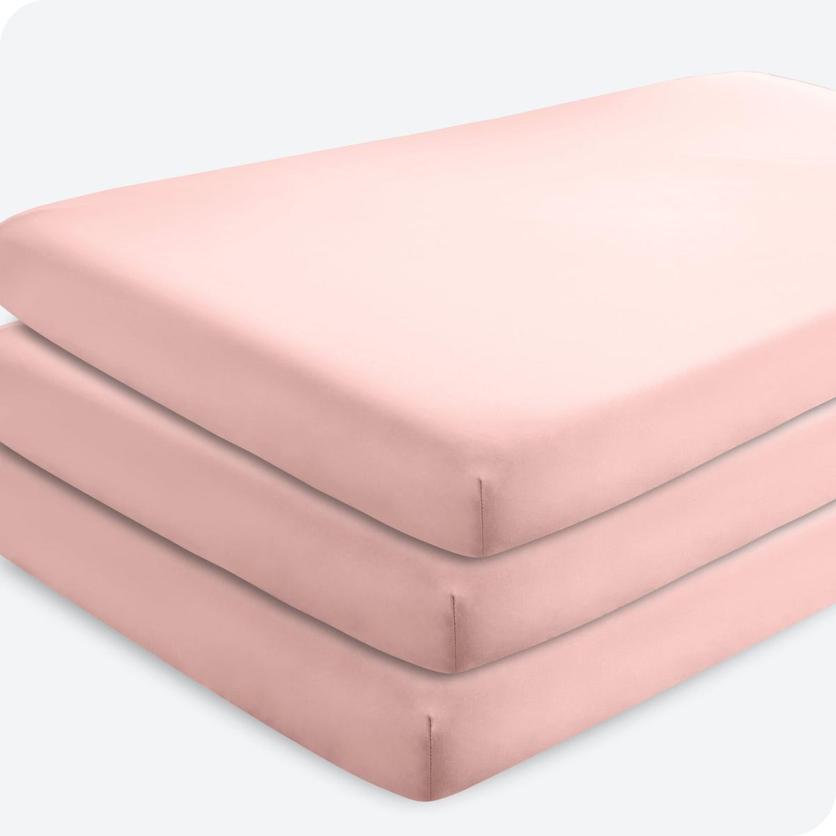 Bare Home 3-pack crib sheets packshot highlights ultra-soft microfiber for easy nightly changes.