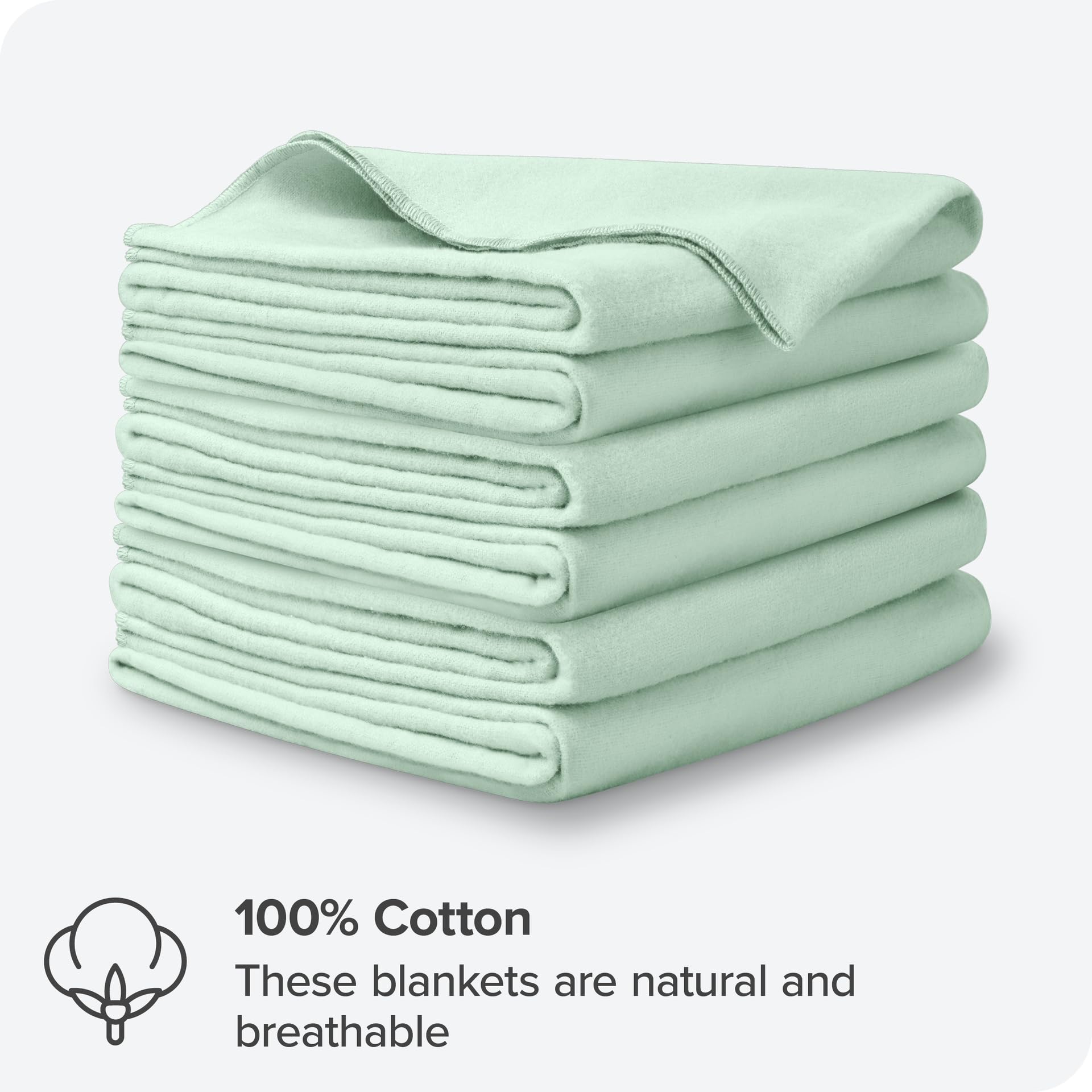 Bare Home mint blanket stack highlights versatile coverage for soothing naps.