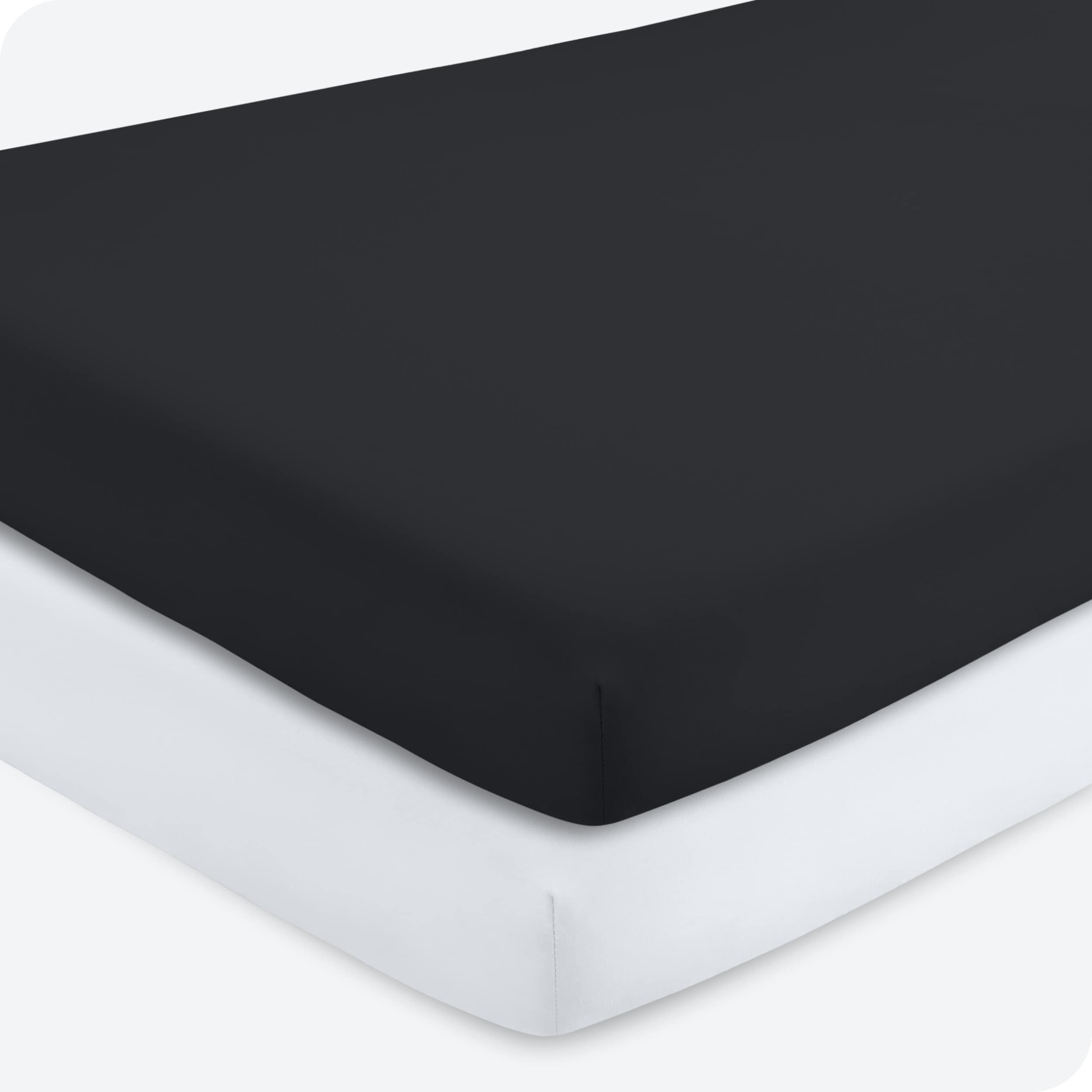 Bare Home breathable crib sheets on baby's bed showcase airy feel and thermal comfort.
