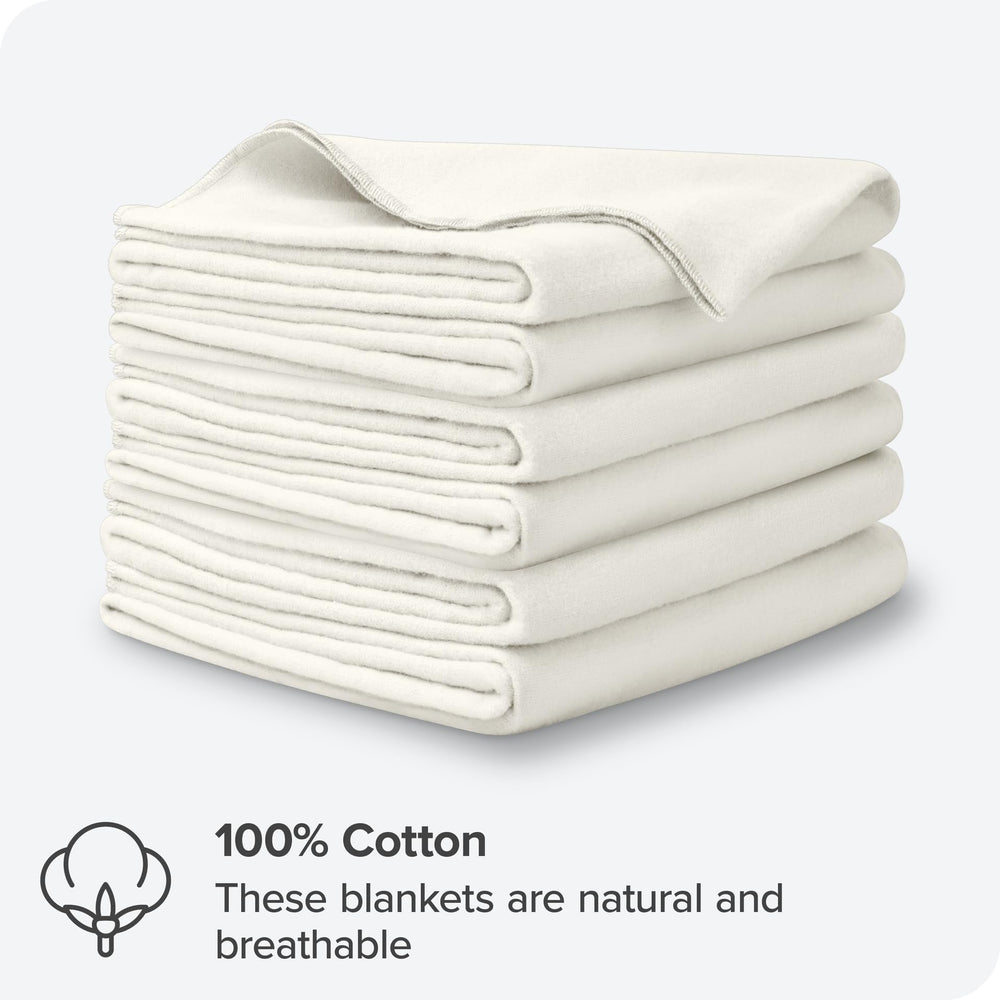 Bare Home cream flannel blanket in swaddle, cozy and snug for nap time.