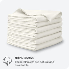 Bare Home cream flannel blanket in swaddle, cozy and snug for nap time.