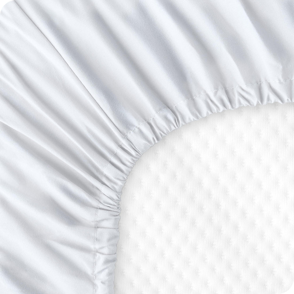 Bare Home fits standard crib mattresses up to 8 inches deep.