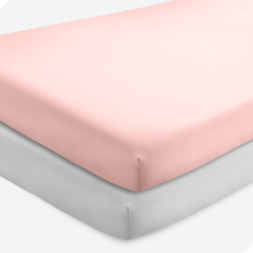 Bare Home pink slipper crib sheet offers soft, breathable baby comfort.