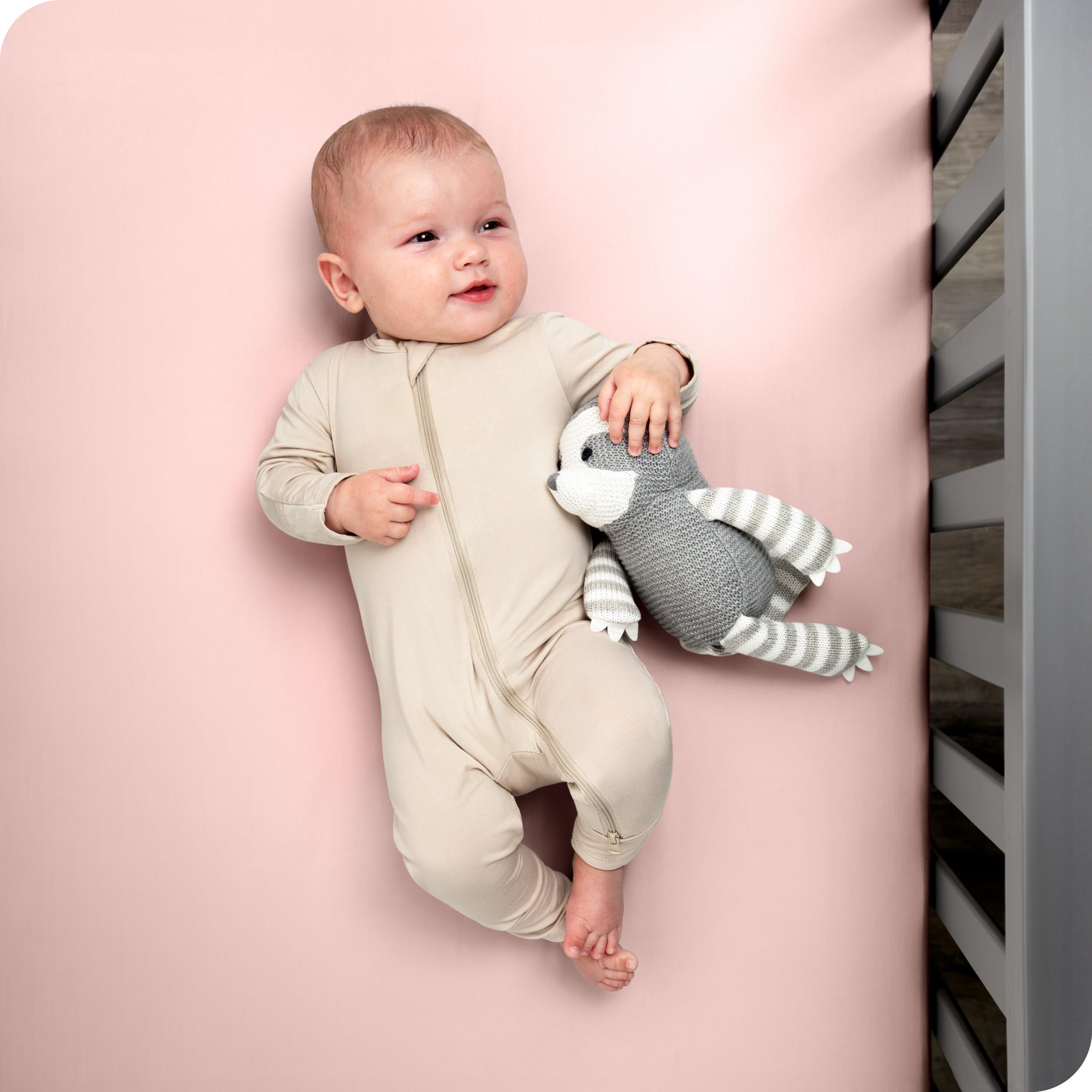 Bare Home white fitted crib sheet offers soft, safe sleep surface for everyday use.