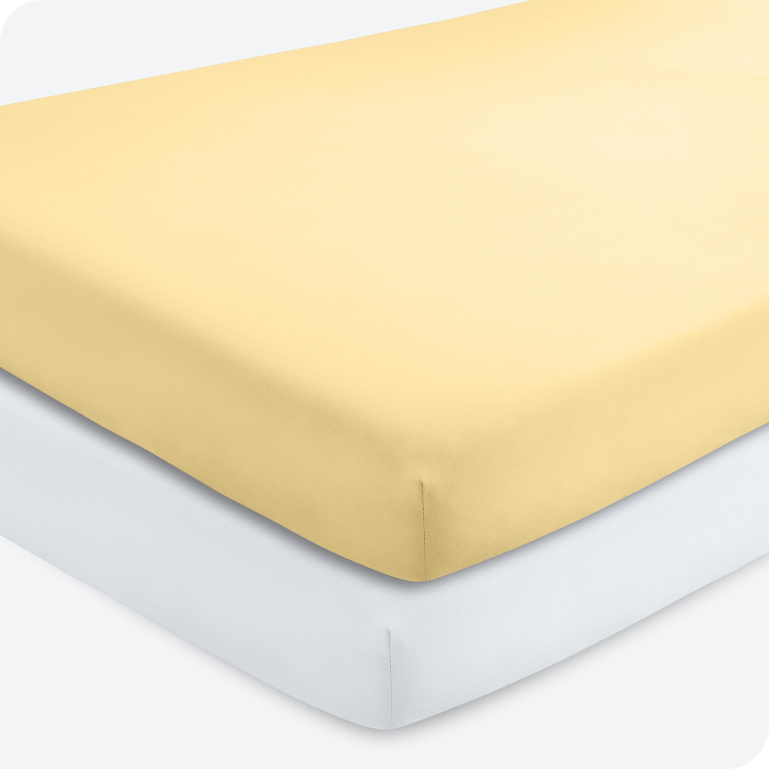 Bare Home crib sheets fits-standard-crib-mattress closeup, showing secure elastic edges for snug fit.