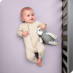 Bare Home fully elasticized fit crib sheet securing snug mattress