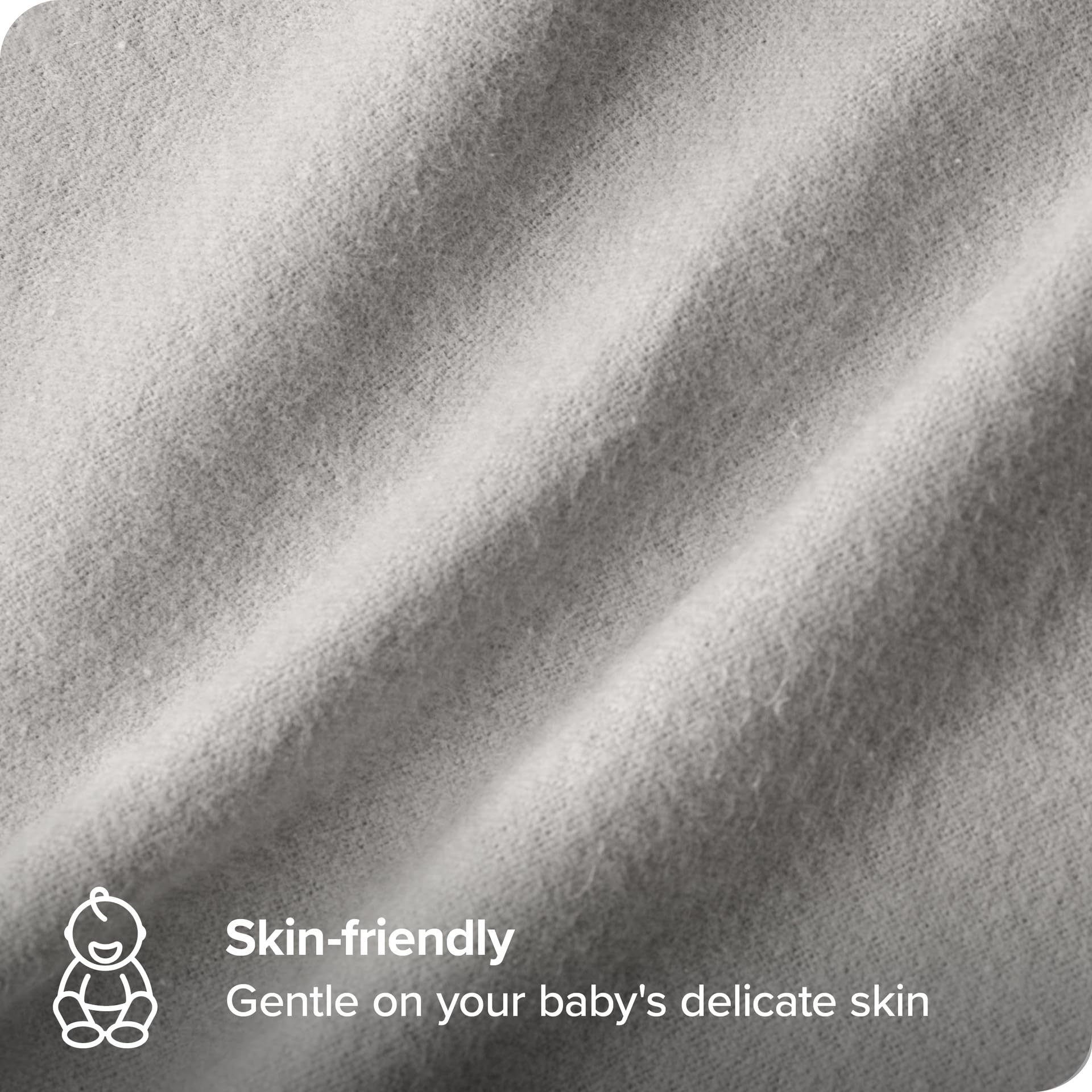 Bare Home flannel blanket wash-care close-up highlights durable edge stitch