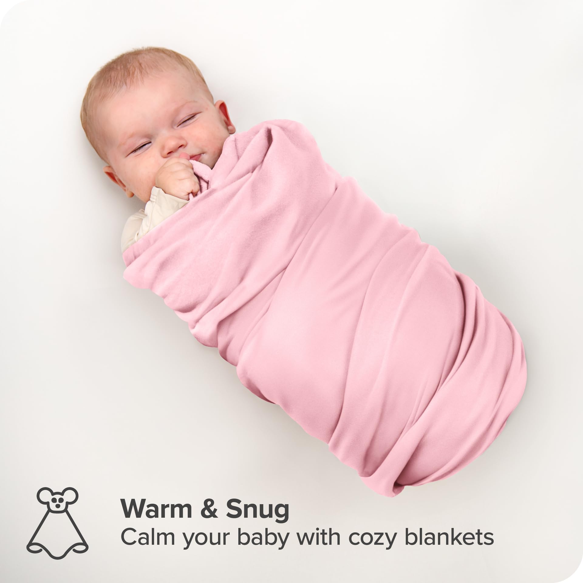 Bare Home flannel receiving blanket in use during baby nap time for warmth