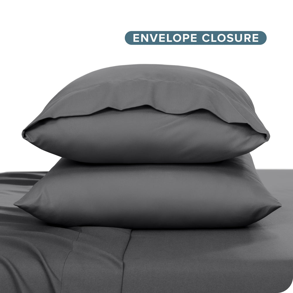 Bare Home easy-care pillowcase grey suitable for machine wash and quick dry