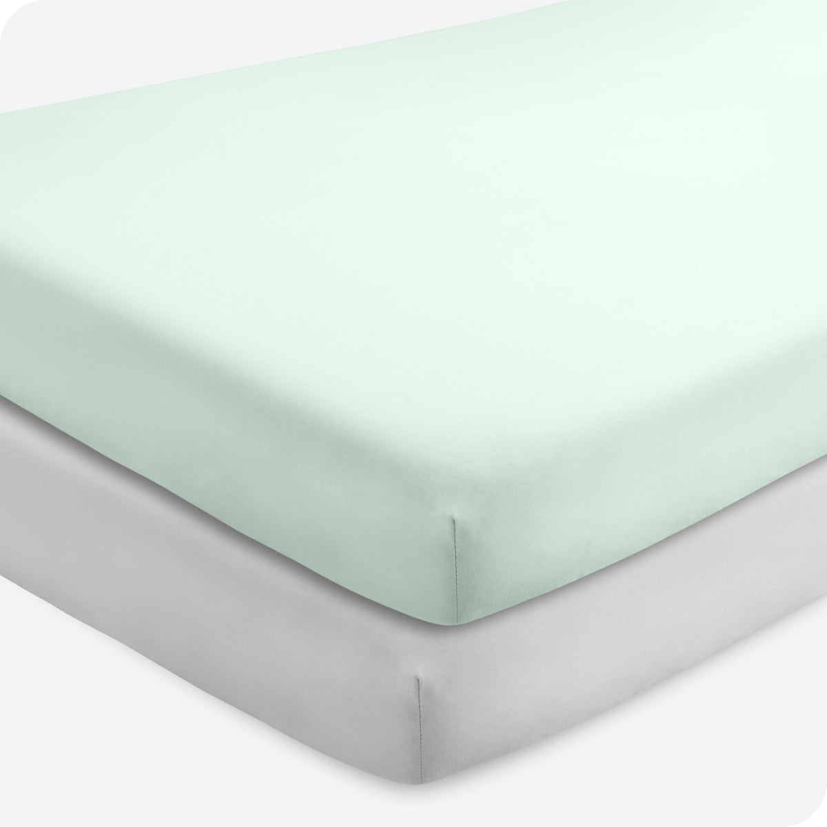 Bare Home Spring Mint crib sheet close-up shows ultra-soft microfiber texture for baby comfort.