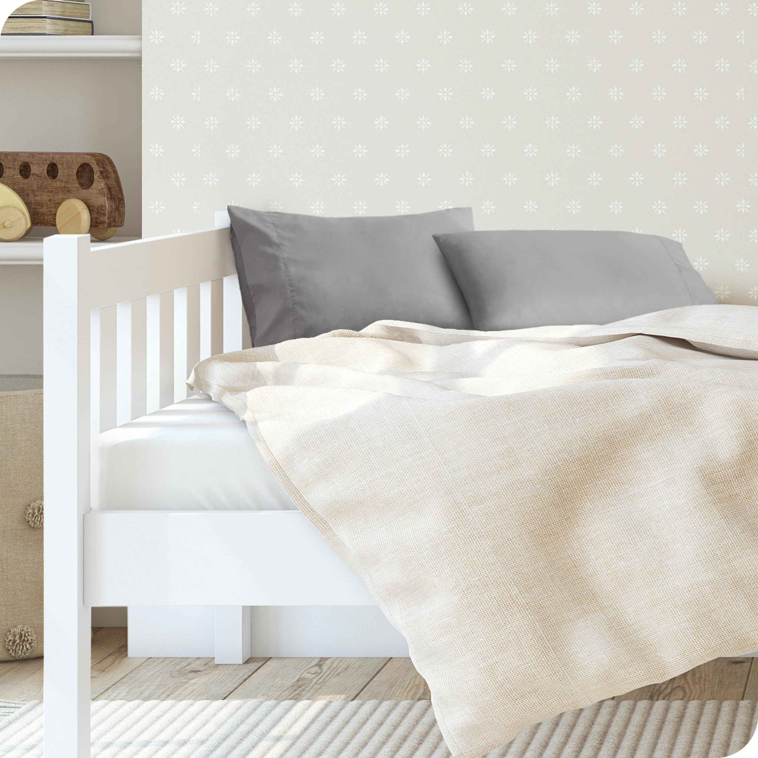 Bare Home toddler pillowcase 2-pack close-up shows soft double-brushed fabric