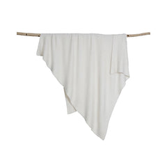 Barefoot Dreams Bamboo Chic Lite Blanket in pearl, front view, ultra-soft cozy companion for nap time.
