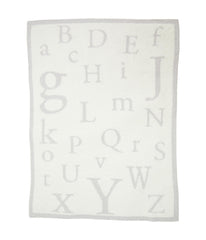 Barefoot Dreams CozyChic ABC Blanket cuddled by child during reading time.