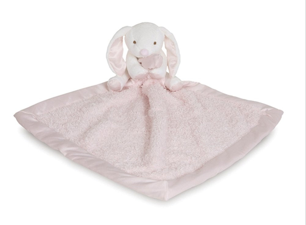 Barefoot Dreams CozyChic Barefoot Buddie pink bunny closeup for cuddling and comforting playtime.