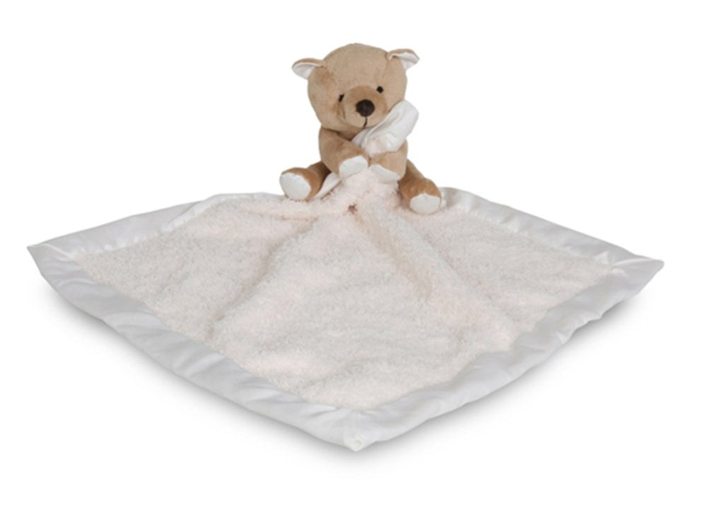 Barefoot Dreams CozyChic Buddie cream bear closeup shows plush softness for comforting hugs.