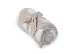 Barefoot Dreams CozyChic Dream Receiving Blanket laid flat for cuddly naps and travel use.