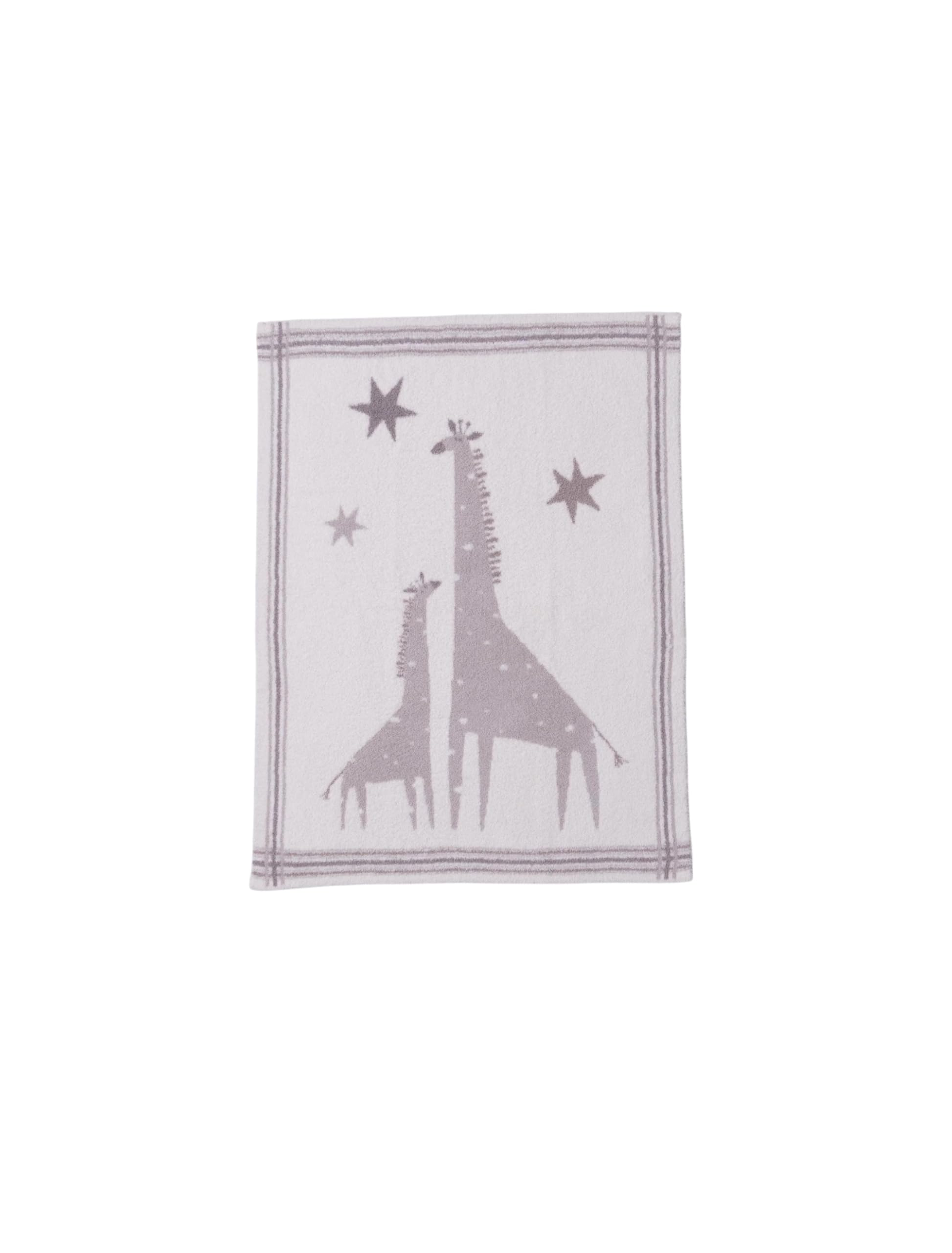 Barefoot Dreams CozyChic Giraffe Stroller Blanket in Sandstone Multi provides cozy warmth during outings.