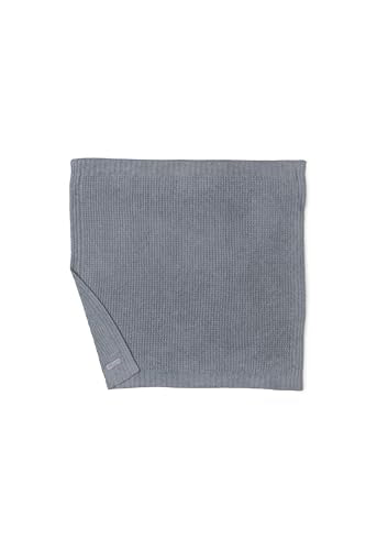 Barefoot Dreams CozyChic Lite Waffle Blanket Moonbean folded highlights compact, easy-care design.