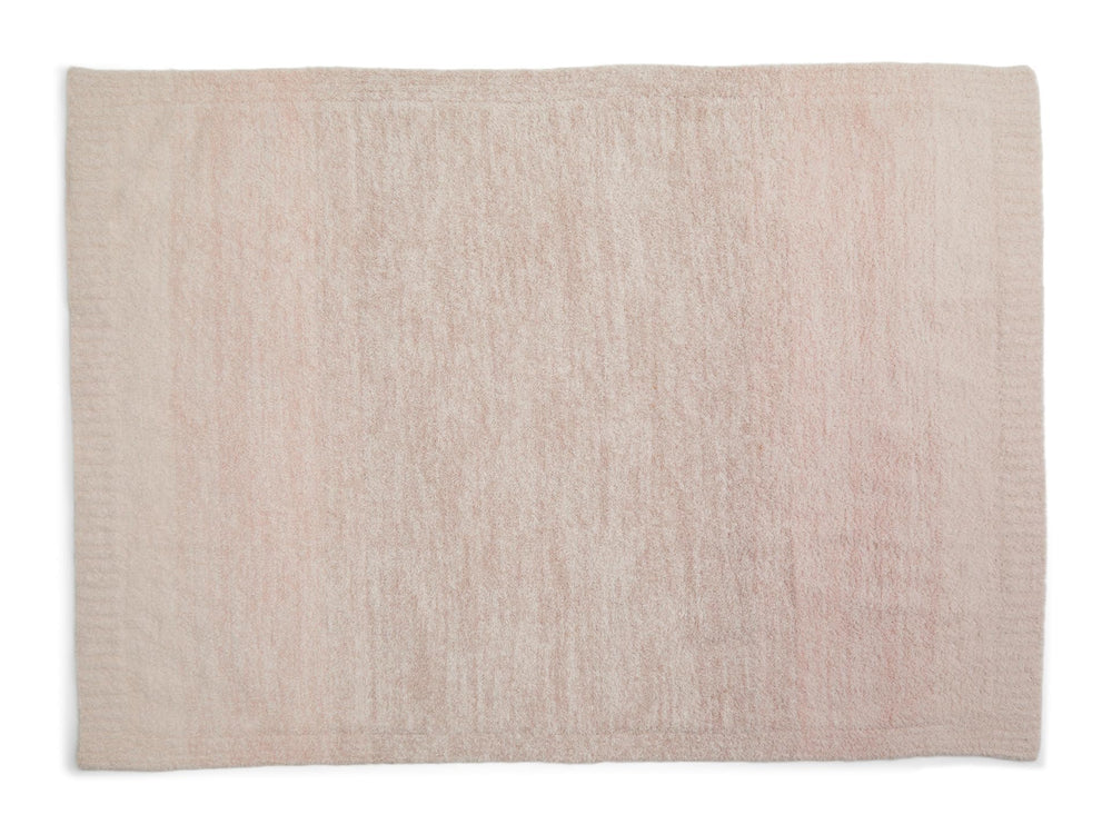 Barefoot Dreams CozyChic Ombre stroller blanket border detail emphasizes ribbed edge and durability