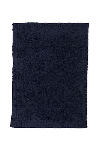 Barefoot Dreams CozyChic Stroller Blanket Indigo on stroller offers soft comfort during outings.