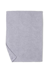Barefoot Dreams CozyChic stroller blanket Oyster fabric closeup shows 100% polyester microfiber softness