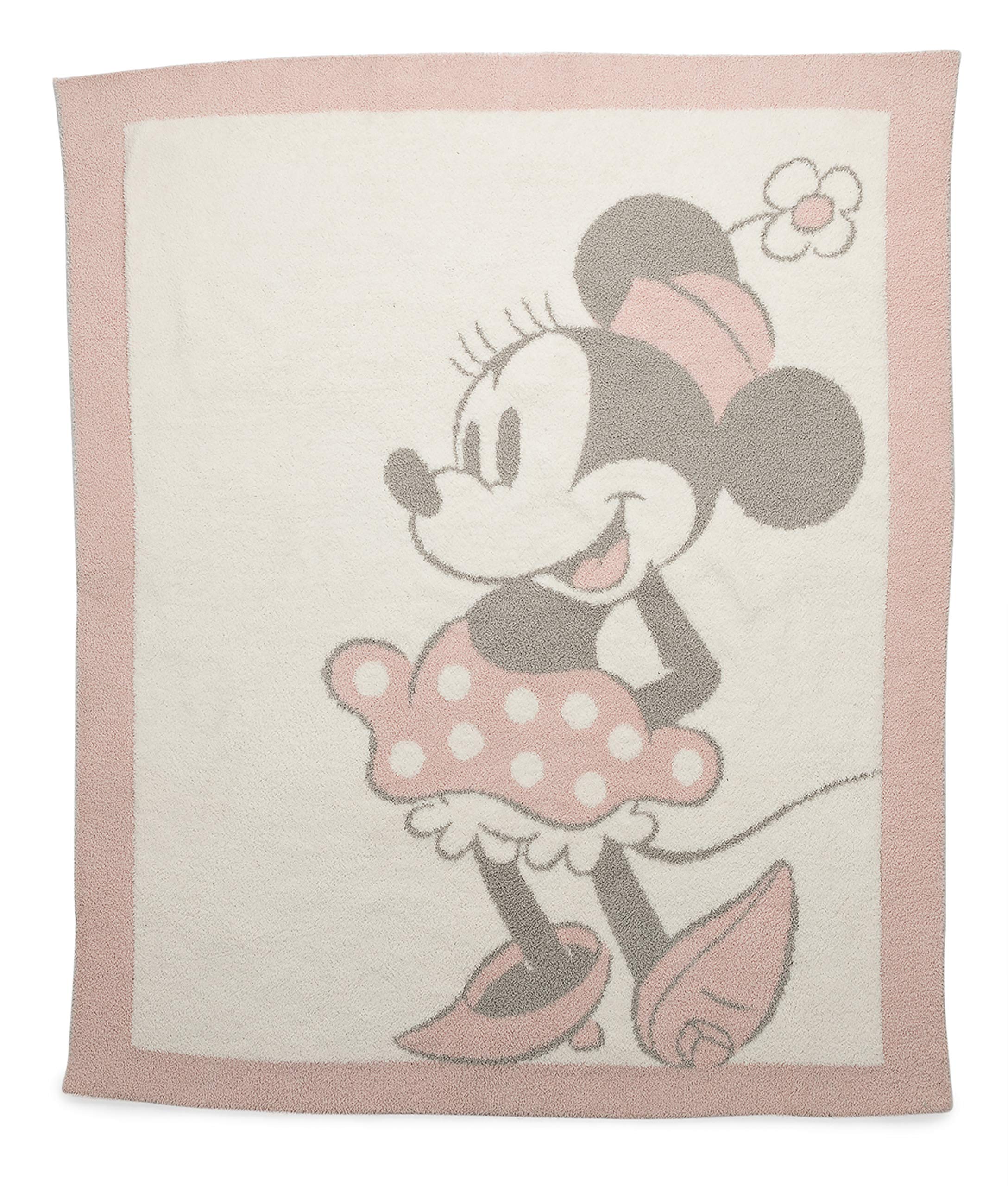 Barefoot Dreams CozyChic vintage Minnie pattern blanket for timeless baby cuddles.