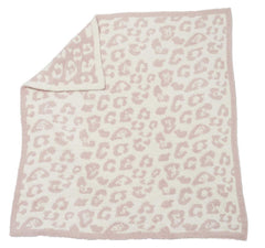 Barefoot Dreams CozyChic Wild Baby Blanket in Dusty Rose and Cream for ultra-soft baby cuddles