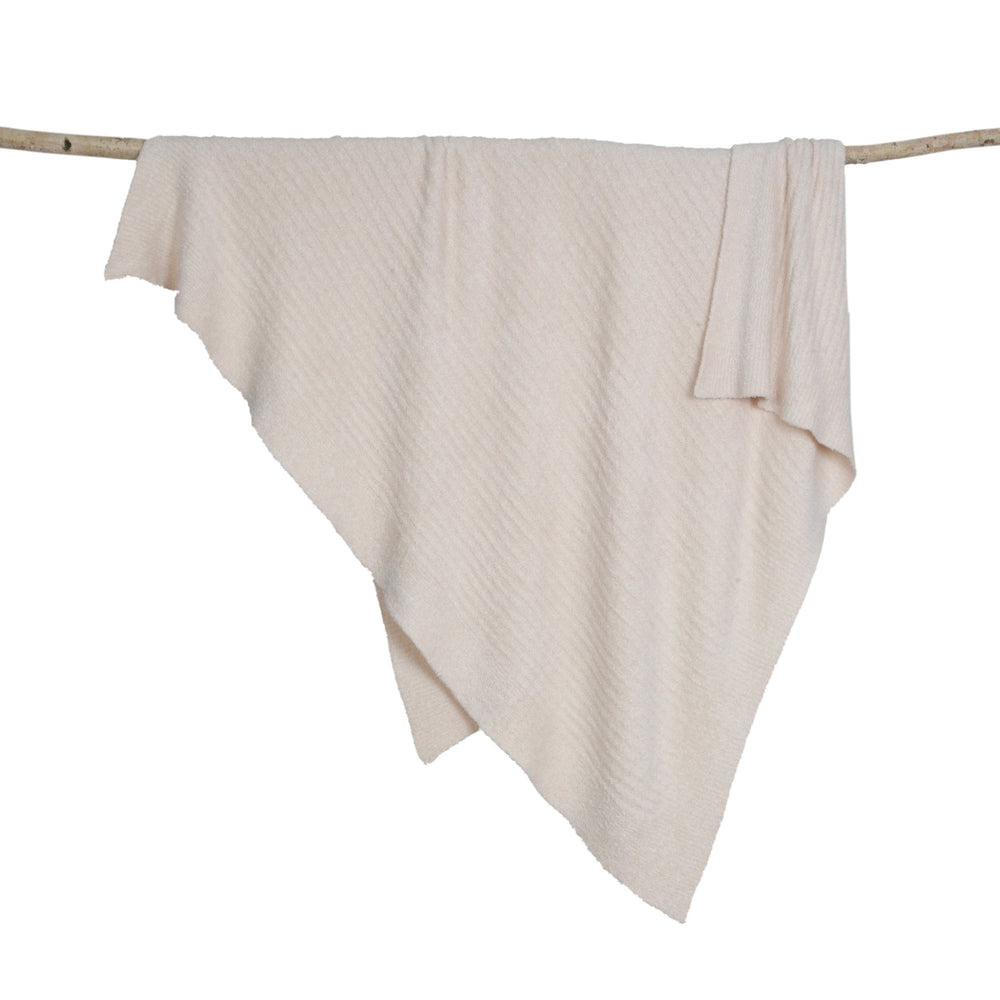 Barefoot Dreams Kids CozyChic Lite ribbed baby blanket in pink adds velvety softness for nap time