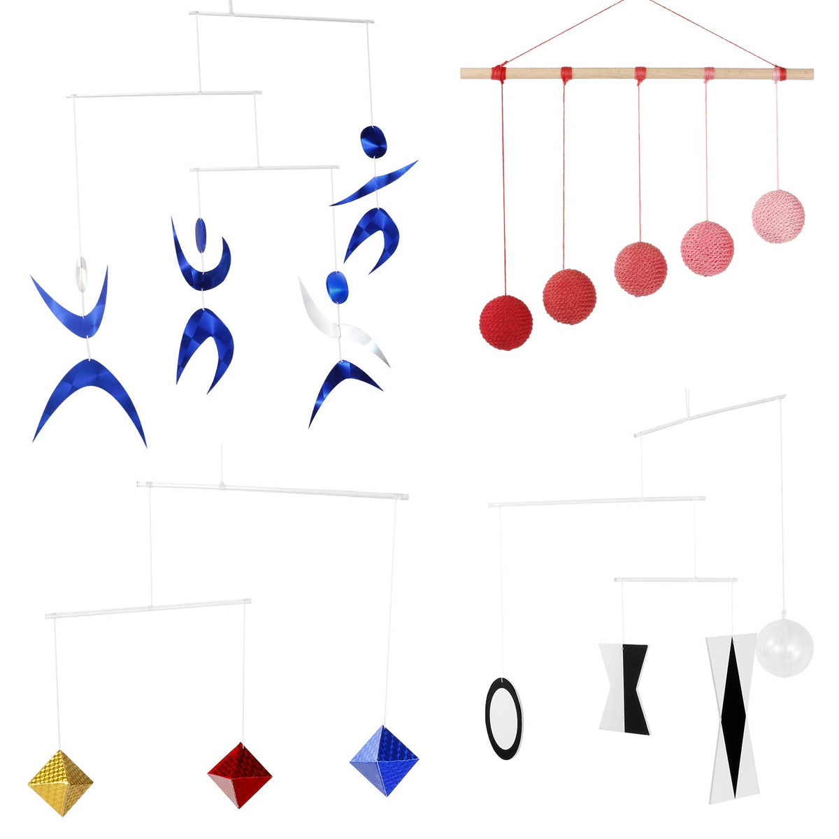 Barley Zone Munari mobile; high-contrast geometric shapes support early visual development.