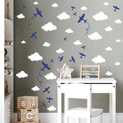 Barri Design Airplane Wall Stickers nursery decor adds whimsical flight theme
