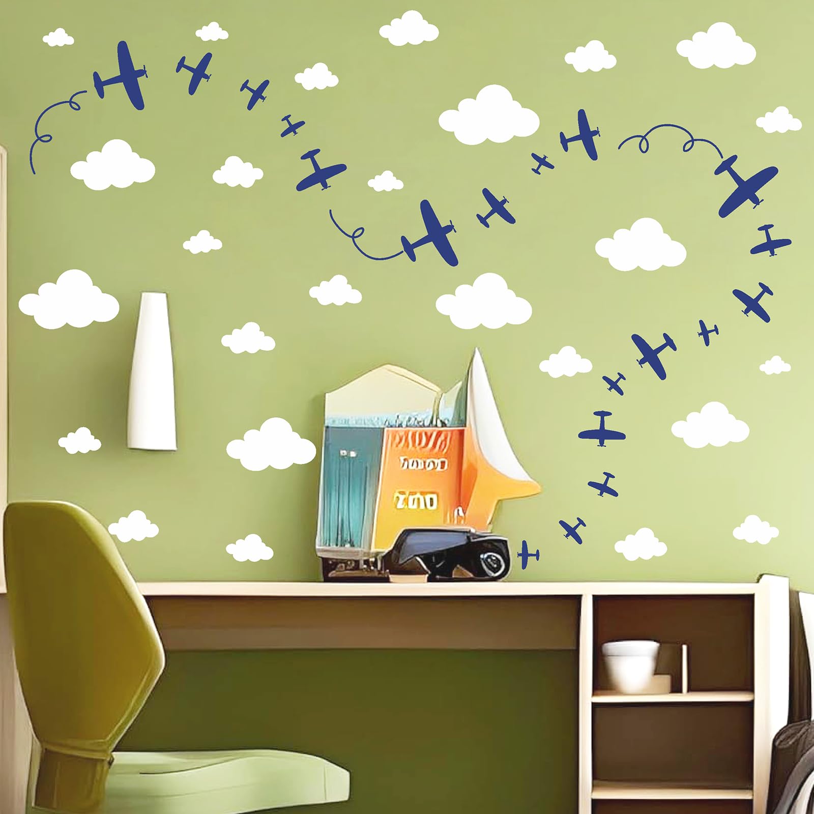 Barri Design Airplane Wall Stickers wall-application friendly without wall damage