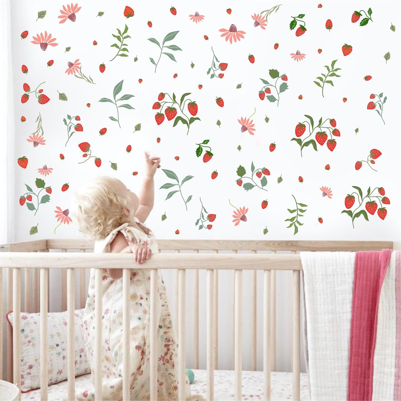 Barri Design Floral Leaf wall stickers add botanical decor to living rooms or nurseries.